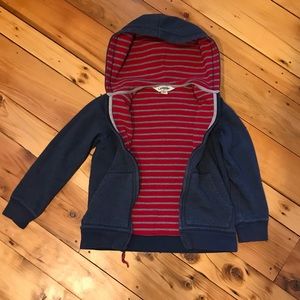 Lands End zip hoodie, boys S(8), lined